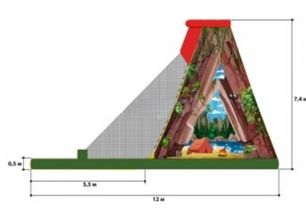 Аттракцион Скалодром, 1 сторона, без печати (12 х 6,4 х 7,4 м) АЭРОМИР 281 Детские площадки #3